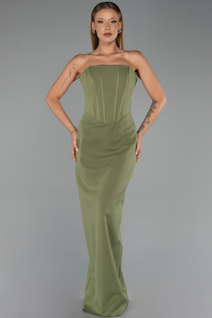 Robe de Soirée Longue Kaki ABU5889