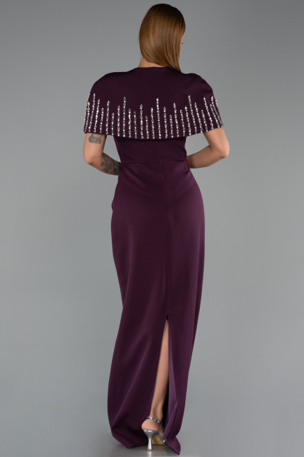 Robe de Soirée Longue Prune ABU5889