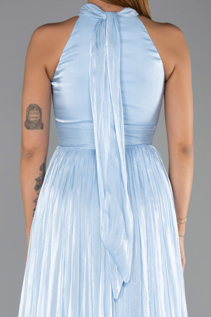 Robe de Soirée Longue Mousseline Bleu clair ABU6428