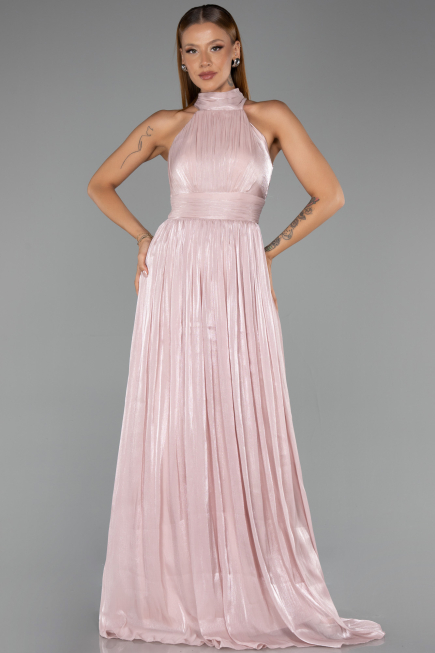 Robe de Soirée Longue Mousseline Poudre ABU6428