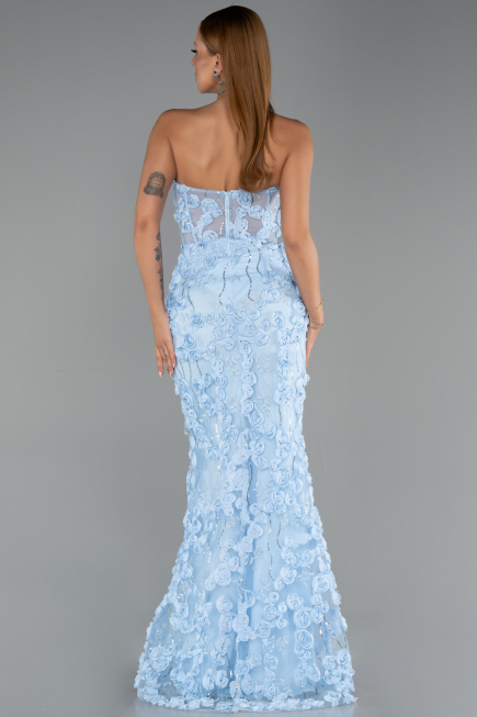 Robe Queue de Poisson Longue Bleu clair ABU6516