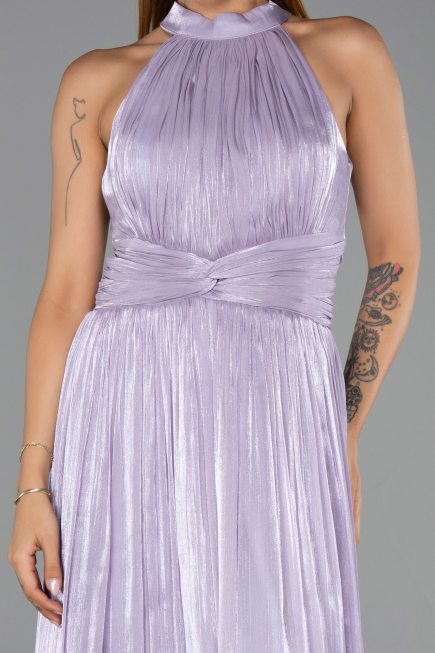 Robe de Soirée Longue Mousseline Lilas ABU6441
