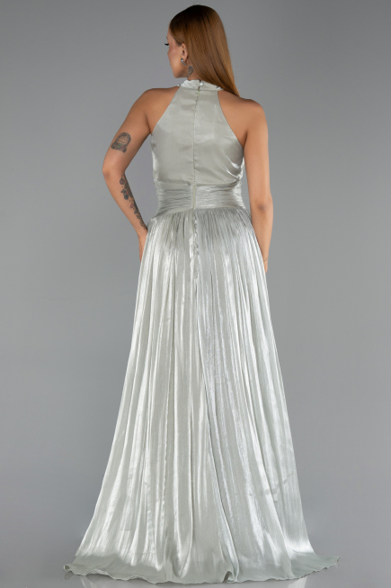 Robe de Soirée Longue Mousseline Menthe ABU6441