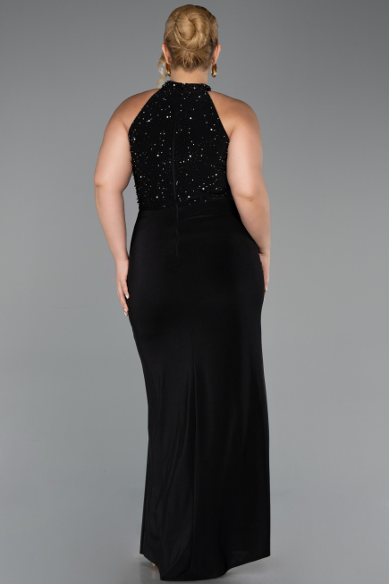 Robe de Soirée Grande Taille Longue Noir ABU6415