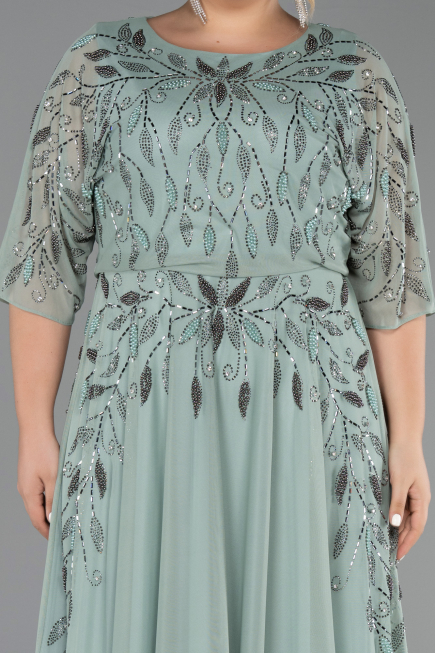 Robe De Soirée Grande Taille Longue Menthe ABU6489