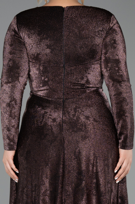 Robe de Soirée Grande Taille Longue Cuivre ABU6492