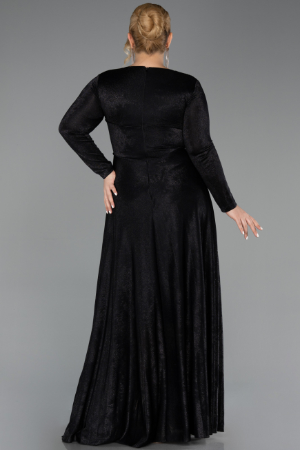 Robe de Soirée Grande Taille Longue Noir ABU6492