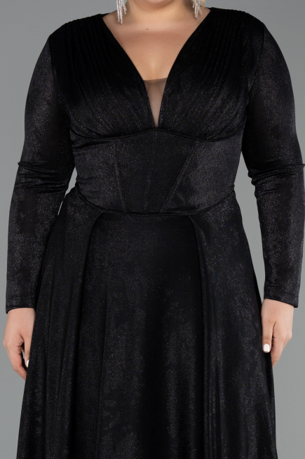 Robe de Soirée Grande Taille Longue Noir ABU6492