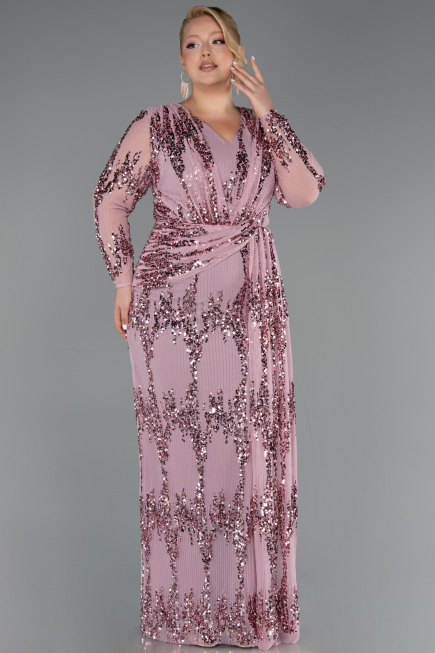 Robe De Soirée Grande Taille Longue Squameuse Poudre ABU6493