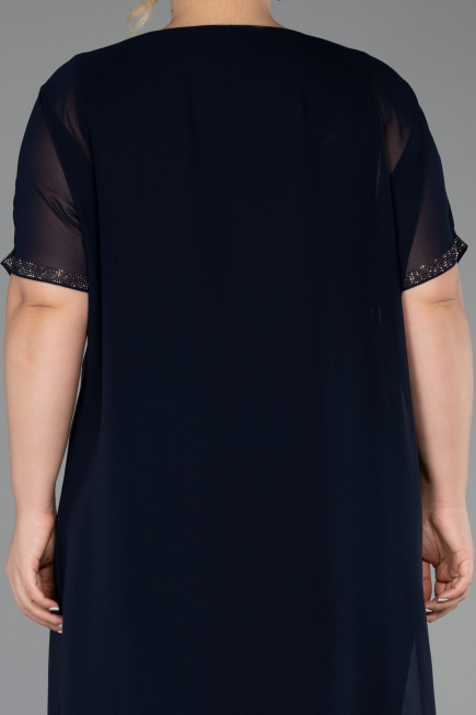 Robe De Soirée Grande Taille Midi Bleu Marine ABK2596