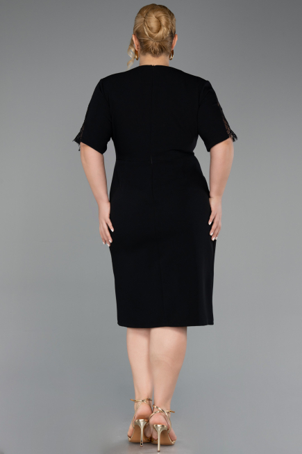 Robe De Invitation Grande Taille Midi Noir ABK2678
