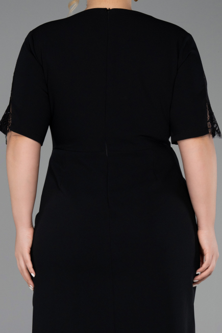 Robe De Invitation Grande Taille Midi Noir ABK2678