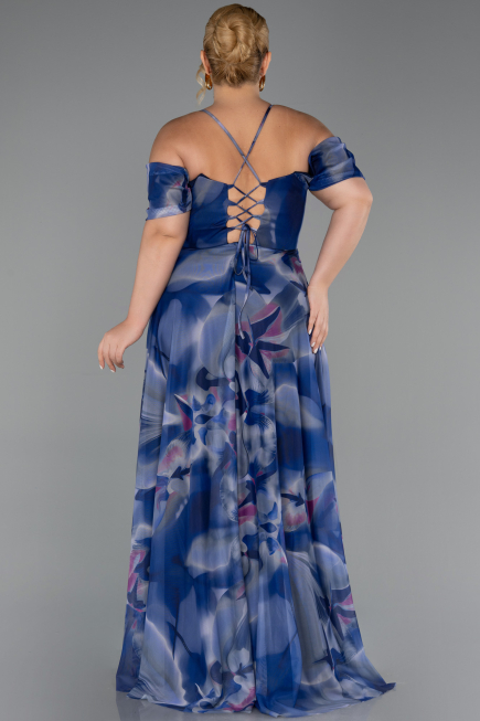 Robe De Soirée Grande Taille Longue Bleu Marine ABU6409