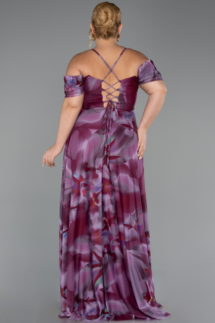 Robe De Soirée Grande Taille Longue Prune ABU6409