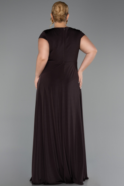 Robe Grande Taille Longue Brun ABU6410