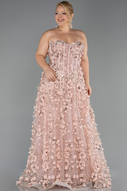 Robe De Fiançailles Grande Taille Longue Poudre ABU5660