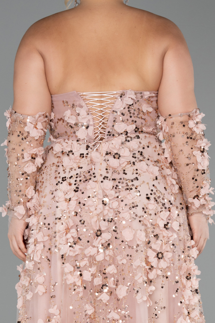 Robe De Fiançailles Grande Taille Longue Poudre ABU5660