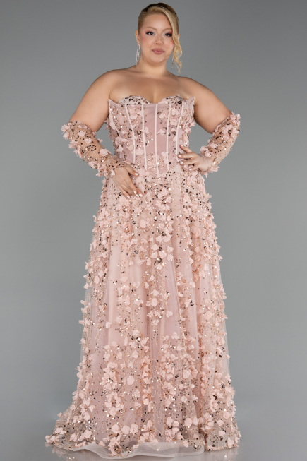 Robe De Fiançailles Grande Taille Longue Poudre ABU5660