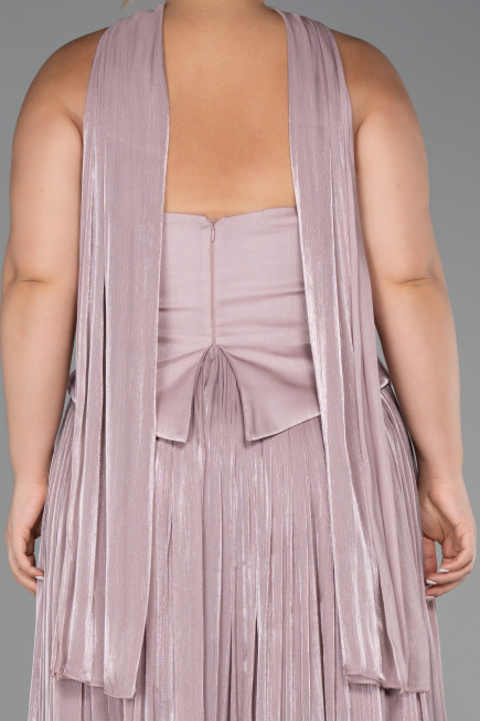 Robe De Soirée Grande Taille Longue Mousseline Lavande claire ABU5958