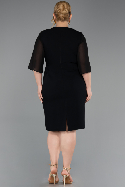 Robe De Invitation Grande Taille Midi Noir ABK2668