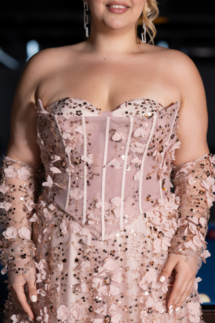 Robe De Fiançailles Grande Taille Longue Poudre ABU5660