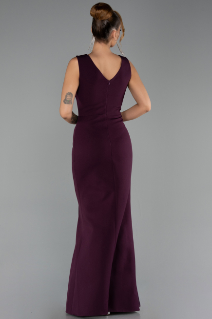 Robe de Soirée Longue Prune ABU6524