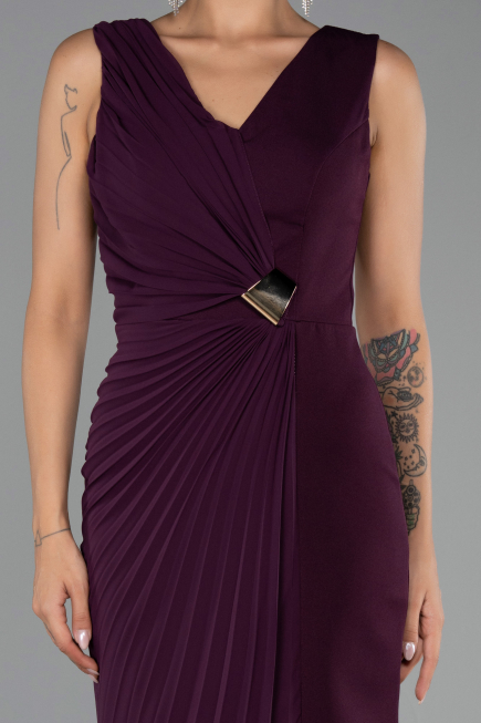 Robe de Soirée Longue Prune ABU6524