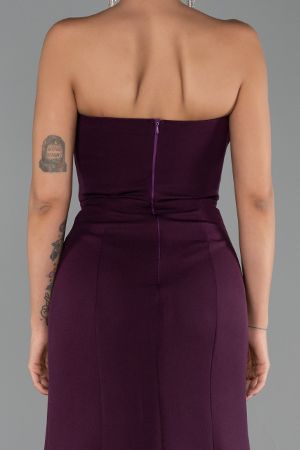 Robe Queue de Poisson Longue Prune ABU6526