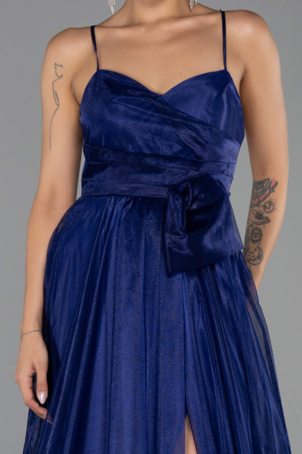 Robe de Soirée Longue Bleu Marine ABU6123