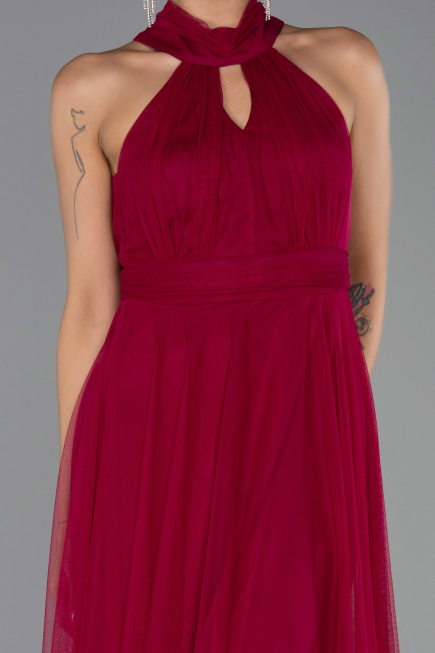 Robe de Soirée Longue Prune ABU3252
