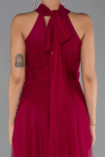 Robe de Soirée Longue Prune ABU3252