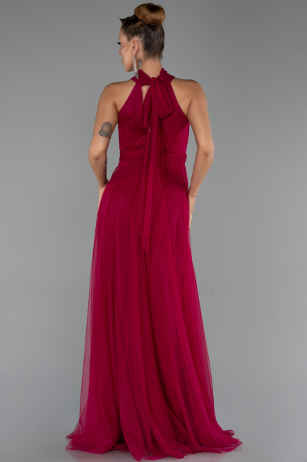 Robe de Soirée Longue Prune ABU3252