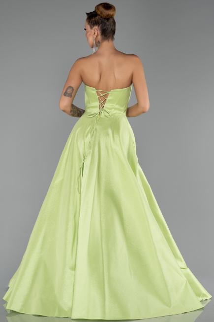 Robe de Soirée Longue Pistache vert ABU6502