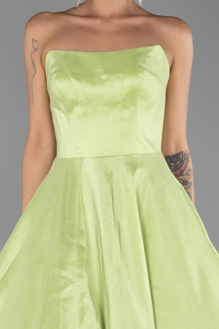 Robe de Soirée Longue Pistache vert ABU6502
