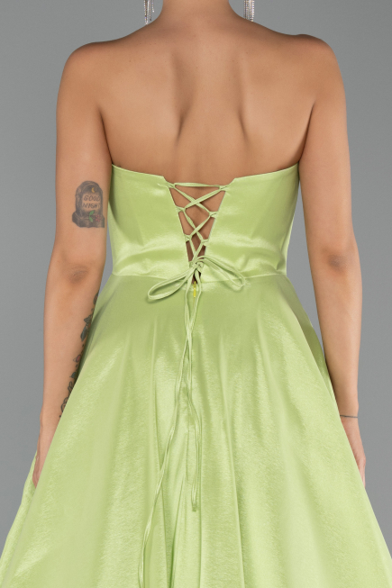 Robe de Soirée Longue Pistache vert ABU6502