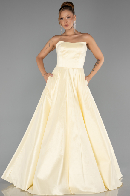 Robe de Soirée Longue Jaune ABU6502