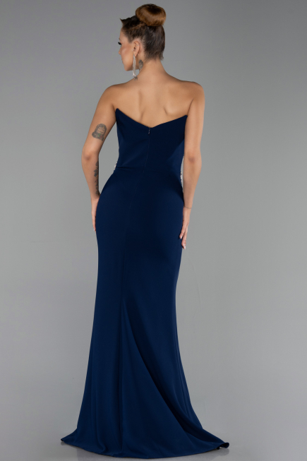 Robe Queue de Poisson Longue Bleu Marine ABU6505