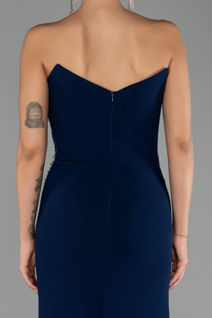 Robe Queue de Poisson Longue Bleu Marine ABU6505
