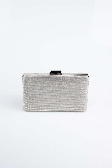 Sac de Soirée Luxe Pierreux Argent SH863
