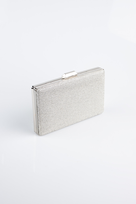 Sac de Soirée Luxe Pierreux Argent SH863