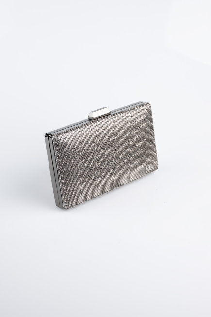 Sac de Soirée Luxe Pierreux Platine SH863