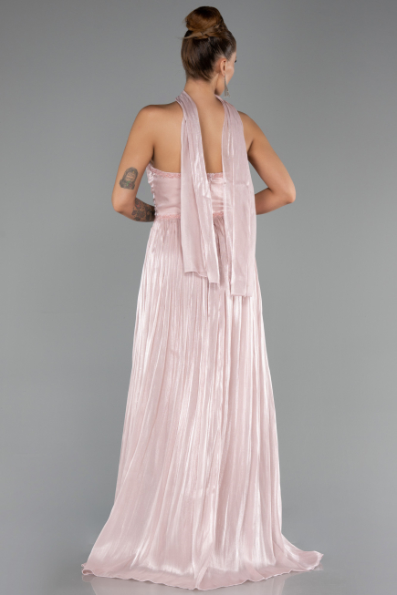 Robe de Soirée Longue Mousseline Poudre ABU6531