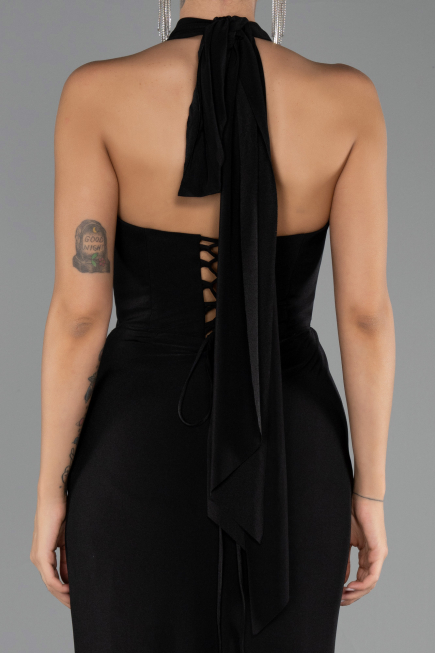 Robe de Soirée Grande Taille Longue Noir ABU6539