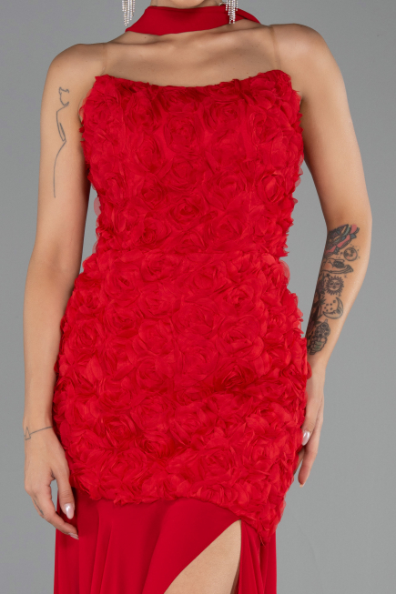 Robe de Soirée Longue Rouge ABU6541