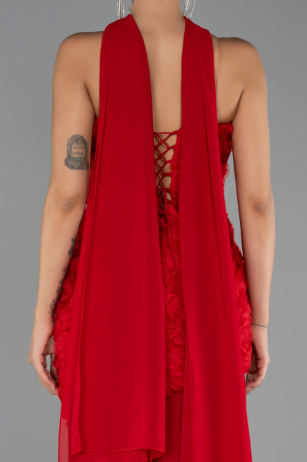 Robe de Soirée Longue Rouge ABU6541