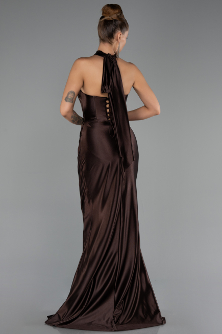 Robe de Soirée Grande Taille Longue Brun ABU6539