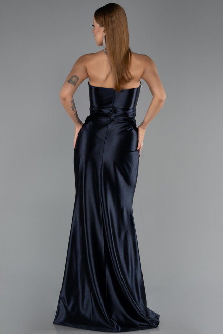 Robe de Soirée Longue Bleu Marine ABU6548