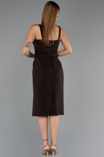 Robe de Cérémonie Midi Brun ABK2688