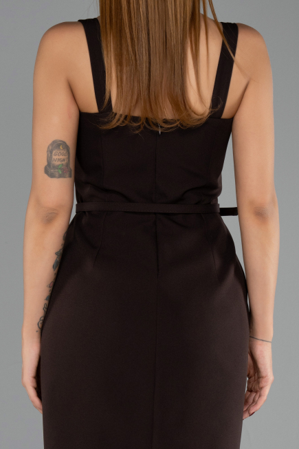 Robe de Cérémonie Midi Brun ABK2688