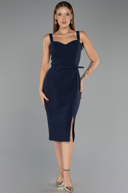 Robe de Cérémonie Midi Bleu Marine ABK2688